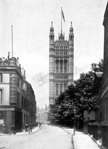 A Victoria Tower, Westminster palota, London, 1905 alkotó: Unbekannt