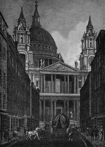 A West End of St. Pauls Cathedral a Ludgate Streetről Ludgate Hill, 1907 alkotó: Unbekannt