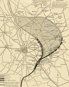 The Ypres Salient a második ypresi csata előtt és után..., Első világháború, 1915, c1920. alkotó: Unbekannt