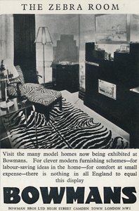 A Zebra szoba – Bowmans, 1933 alkotó: Unbekannt