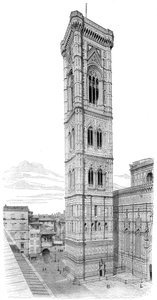 A Santa Maria del Fiore-bazilika campanile, Firenze, Olaszország, 1882 alkotó: Unbekannt