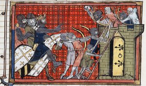 Egy város elfoglalása Godfrey of Bouillon által. alkotó: Unbekannt