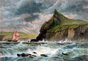 A cornwalli Fowey kikötő bejárata, 19. század alkotó: Unbekannt