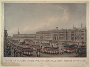 A szentpétervári Téli Palota előtti felvonulás 1812, 1812 alkotó: Unbekannt
