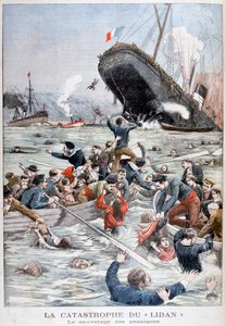 A Liban utasszállító hajó elsüllyedt egy másik hajóval való ütközés után, 1903 alkotó: Unbekannt