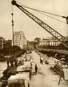 A Waterloo Bridge újjáépítése, London, 1934, 1935. alkotó: Unbekannt