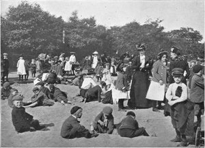 A homokozó, Victoria Park, London, 1900 1901 alkotó: Unbekannt