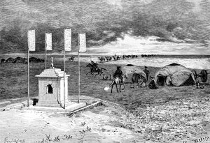 Egy láma sírja és egy tábor, Mongol sivatag, 1890 alkotó: Unbekannt