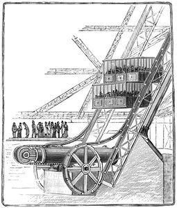 A Roux Combaluzier lift kútja, Eiffel-torony, Párizs, 1889 alkotó: Unbekannt