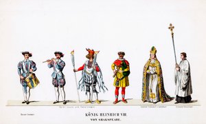 Színházi jelmeztervek Shakespeare VIII. Henrik drámájához, 19. század alkotó: Unbekannt