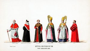 Színházi jelmeztervek Shakespeare VIII. Henrik drámájához, 19. század alkotó: Unbekannt