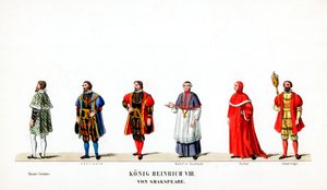 Színházi jelmeztervek Shakespeare VIII. Henrik drámájához, 19. század alkotó: Unbekannt