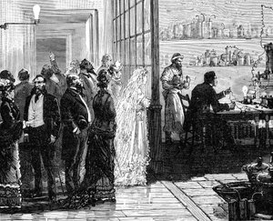 Thomas Edison elektromos lámpákkal kísérletezett esküvője napján, 1871 1883 alkotó: Unbekannt