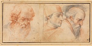 Három fej-tanulmány, 1600-as évek. alkotó: Unbekannt