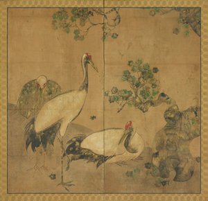 Három daru egy fa alatt, Edo-korszak, 1615-1868. alkotó: Unbekannt