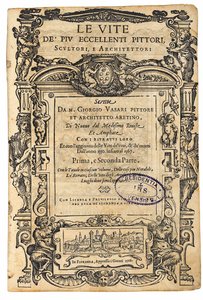 Címlap innen: Giorgio Vasari, A legkiválóbb olasz festők, szobrászok élete, 1568. alkotó: Unbekannt