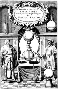 Az Új kísérletek címoldala, ahogy ők Magdeburgica: A vákuumtér, Amszterdam, 1672 alkotó: Unbekannt