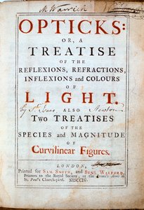 Isaac Newton angol tudós és matematikus Optika címlapja, 1794 alkotó: Unbekannt
