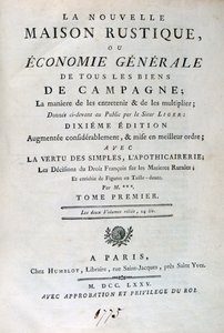 Az új rusztikus ház, avagy általános gazdaság címlapja, 1775 alkotó: Unbekannt