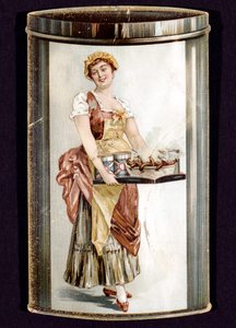 Kereskedelmi kártya konzerv frankfurtiekhez, Heinrich Bauer, Frankfurt am Main, Németország, c1895. alkotó: Unbekannt