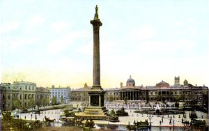 Trafalgar Square és Nelsons oszlop, London, 20. század alkotó: Unbekannt