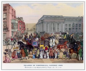 Forgalom a londoni Whitehallban, 1829 alkotó: Unbekannt