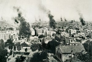 Tragikus hét 1909, Kolostorok tüze. A kép a "La Actualidad" magazinban jelent meg. Barcelona, ​​Spanyolország alkotó: Unbekannt