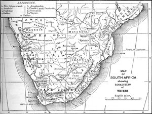 Dél-Afrika törzsi térképe, c1880 alkotó: Unbekannt