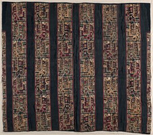 Tunikatöredékek madárfejű lénnyel, 600-1000. alkotó: Unbekannt