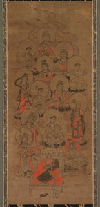 Tizenkét Buddha és Kobo Daishi Jusanbutsu, 17. század vége. alkotó: Unbekannt