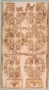 Két agyaras fejű textiltöredék, Kr.e. 500-200. alkotó: Unbekannt