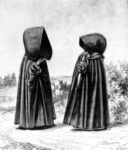 Két csuklyás nő a portugáliai Faialból és a spanyolországi San Miguelből, az 1900-as évekből alkotó: Unbekannt