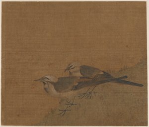 Két fürtös wagtail, Yuan-dinasztia, 14. század. alkotó: Unbekannt