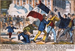 A párizsi kommün megalapításához vezető felkelés, 1871. alkotó: Unbekannt