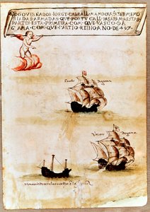 Vasco da Gama flottája a tengeren, 1497 alkotó: Unbekannt