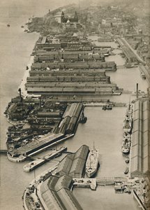 Hajók hajóznak Liverpoolból a világ kikötőibe, a Mersey folyótól, 1936 alkotó: Unbekannt