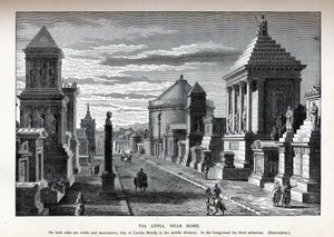 Via Appia Róma közelében, újjáépítés, 1882 alkotó: Unbekannt