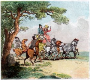 Az út viszontagságai 1787-ben, az autópályás, Lord Barrymore megállt, 1890 alkotó: Unbekannt