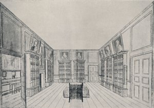 Betekintés a yorki épület Samuel Pepys könyvtárába, 1928 alkotó: Unbekannt