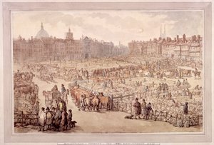 Kilátás a Smithfield Marketre, London, 1810 alkotó: Unbekannt