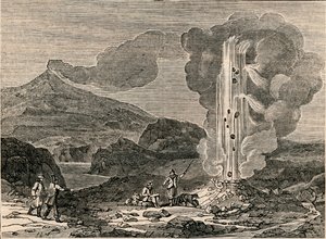 Kilátás egy gejzírre vagy forró szökőkútra, 1833. december 7. alkotó: Unbekannt