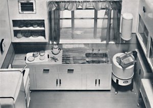 Kilátás a konyhára, tervezte H.M.V. Háztartási gépek, 1938 alkotó: Unbekannt
