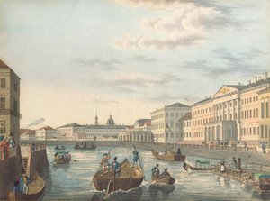 Kilátás a Fontanka folyóra Szentpéterváron, 1820-as évek alkotó: Unbekannt