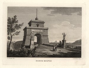 Kilátás a Milvian (vagy Mulvian) hídra, Ponte Milvio, Róma alkotó: Unbekannt