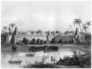 Kilátás az Agra-palotára, a folyó felől, 1860 alkotó: Unbekannt