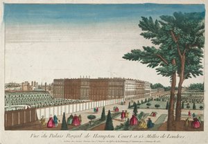 Kilátás a Hampton Court királyi palotájára, 18. század. alkotó: Unbekannt