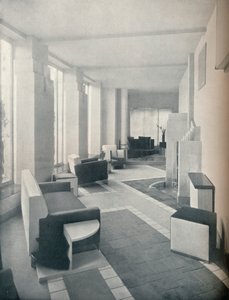 A Napszoba képe nappali fényben, három ablakkal és oszloppal, 1930 alkotó: Unbekannt