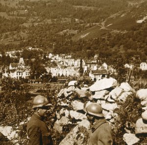 Kilátás a vonalakra, Metzeral, Észak-Franciaország, c1914-c1918 alkotó: Unbekannt