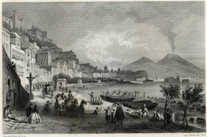 Kikötő és Nápoly városa a 19. században Louis Enault (1824-1900) francia újságíró és utazó Földközi-tengerről szóló könyvében. alkotó: Unbekannt