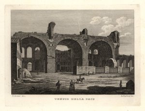 Kilátás a Béke templomának romjaira vagy a Vespasianus fórumára, Tempio della Pace, Róma alkotó: Unbekannt